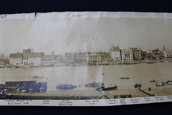 An early 20th century panoramic photo of Shanghai harbour